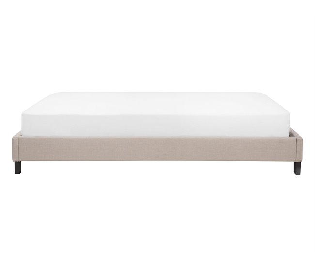 Beliani Cama com estrado Poliéster ROANNE 149x211 Bege
