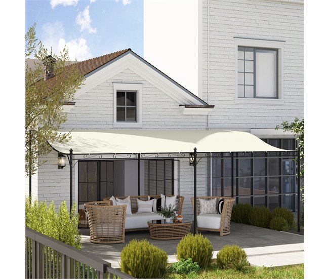 Pérgola Metal Outsunny, varanda e jardim - estructuras externas Cru