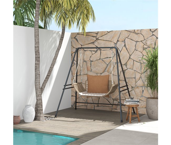 Suporte para Cadeira Suspensa aço Outsunny Preto