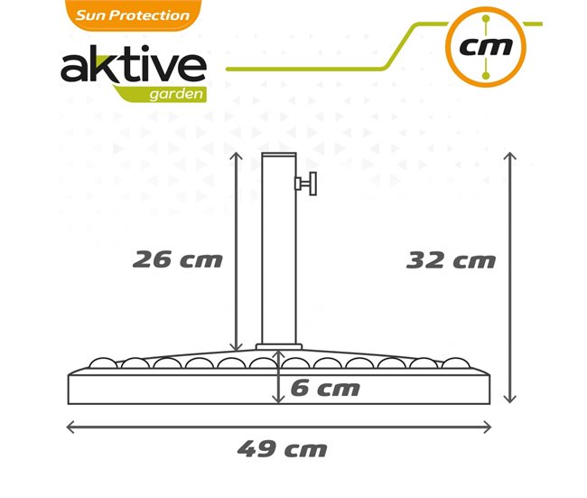 Base de guarda-chuva em poliresina Aktive Garden circular Preto