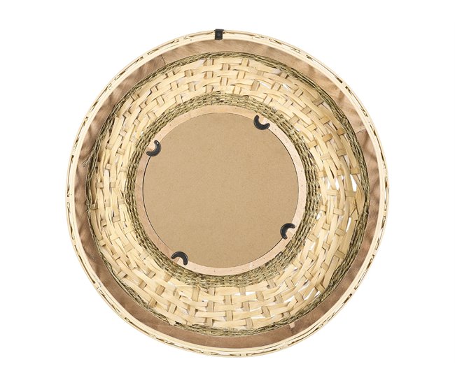 Beliani Espelho decorativo SOLEDAD Branco/ Bege
