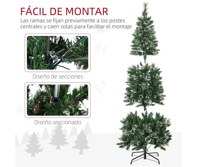 Árvore de Natal Plastico e Aço HOMCOM, casa - natal Verde