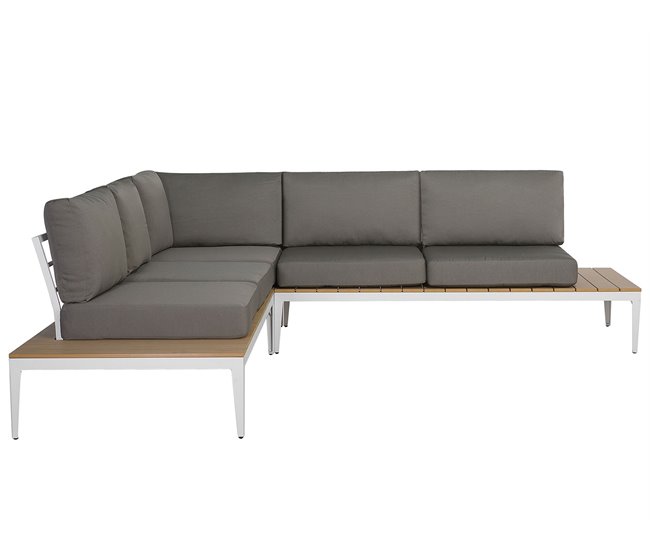 Beliani Conjunto lounge POSITANO Cinza Escuro