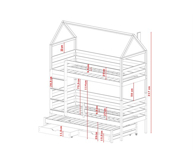ESTRUTURA CAMA INFANTIL DALIA 98x188 Bege
