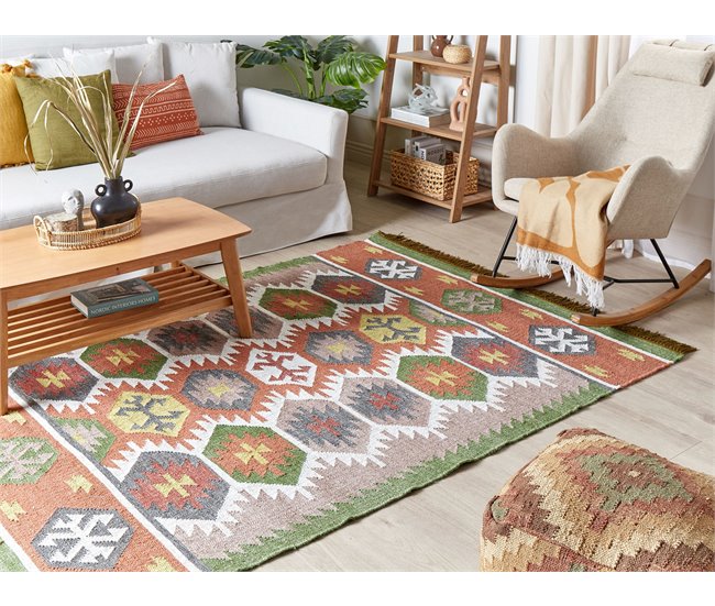Beliani Entrelaçado SAHBAZ 140x200 Multicor