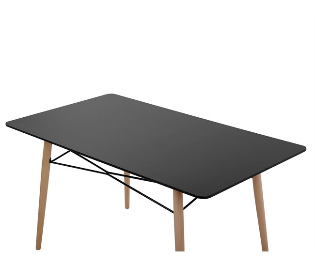 Beliani Mesa de comedor BIONDI 80x140 Preto