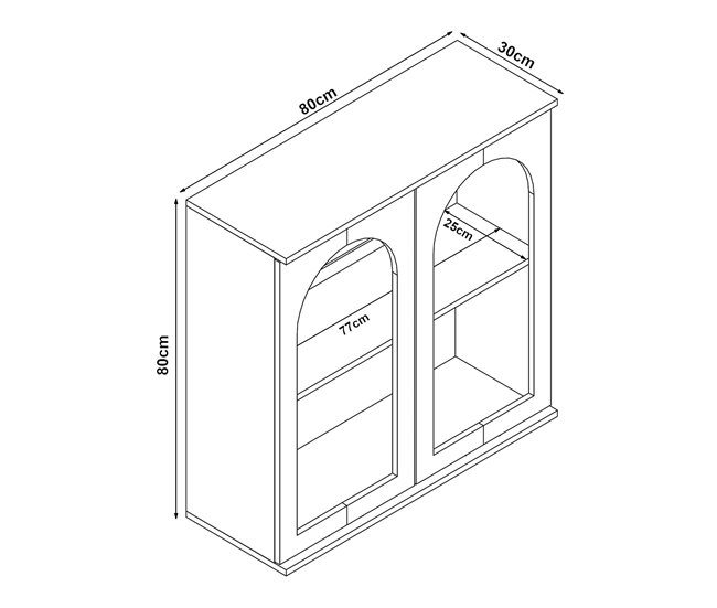 Aparador Trorhun MDF [en.casa] 80 Branco