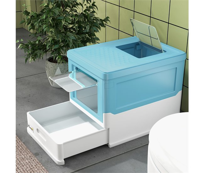 Caixa de Areia para Gatos PP PawHut Azul