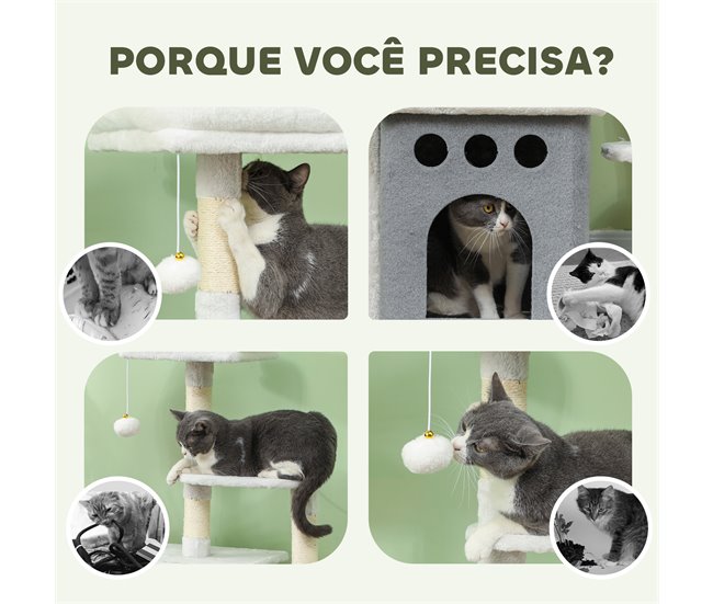 Arranhador para Gatos Melamina de Madeira e Sisal PawHut Cru
