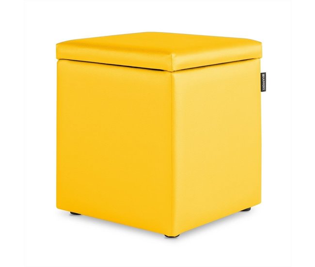 Puff Cube Arcon Leatherette Abafador marinho interno HAPPERS Amarelo
