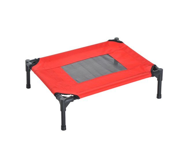 Cama para animais de estimação Metal e tecido Oxford PawHut Preto/ Vermelho