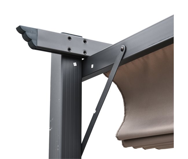 Pérgola Alumínio, Aço e Poliéster Outsunny 300x300 Preto