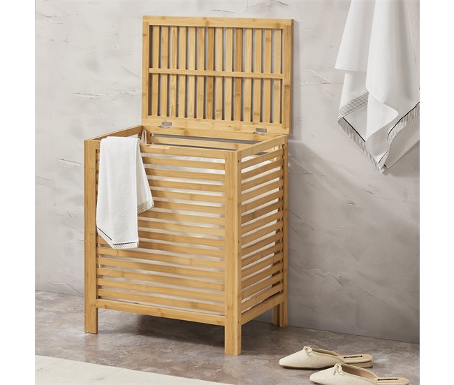 Cesto para roupa suja em bambu Skövde max 65 litros Natural