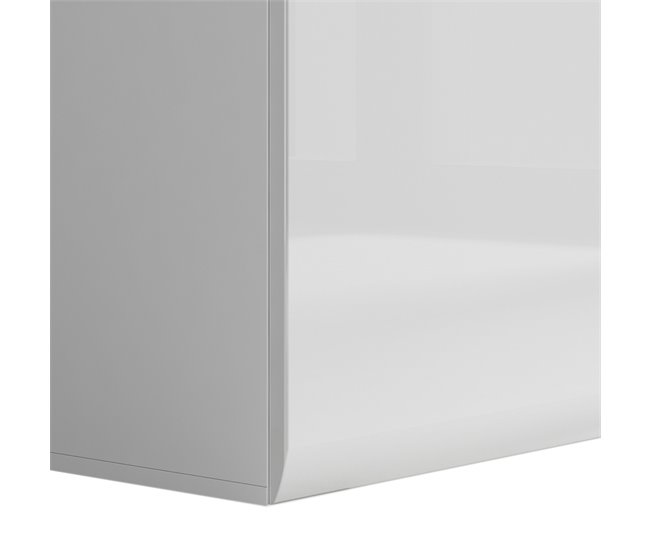 Armário de porcelana de 2 portas com LED Darrel Branco