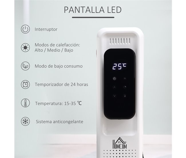 Aquecedor a Óleo HOMCOM 820-275V90 Branco