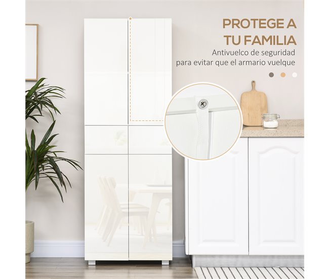 Armário de Cozinha MDF e Melamina de Madeira HOMCOM Branco