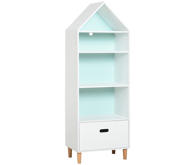 Prateleira de livro infantil P2 class MDF, pine wood HOMCOM Branco