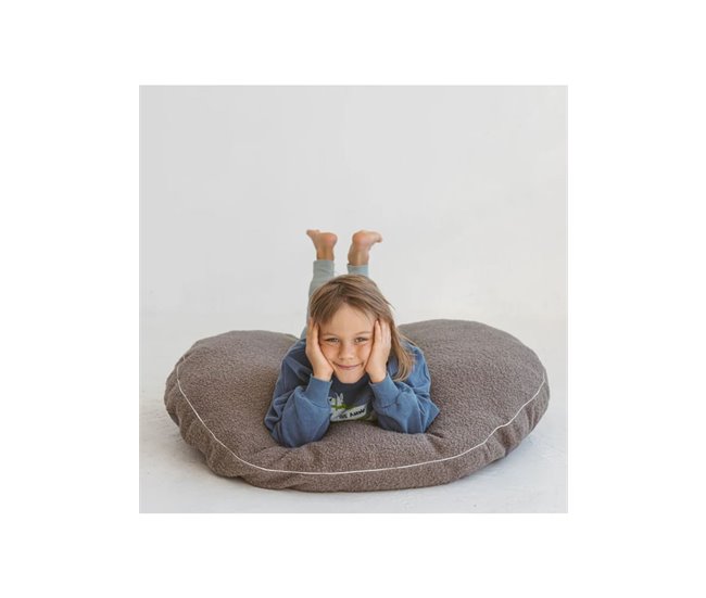 Almofada de chão em tecido felpudo cinza