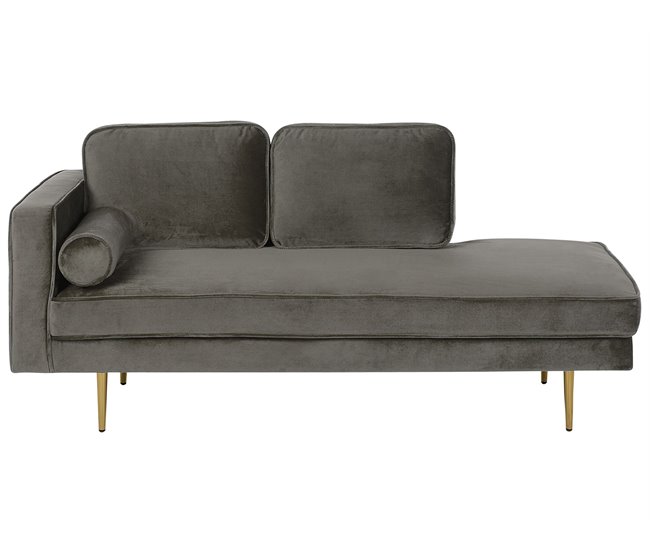Beliani Chaise longue izquierdo Terciopelo MIRAMAS Cinza Escuro