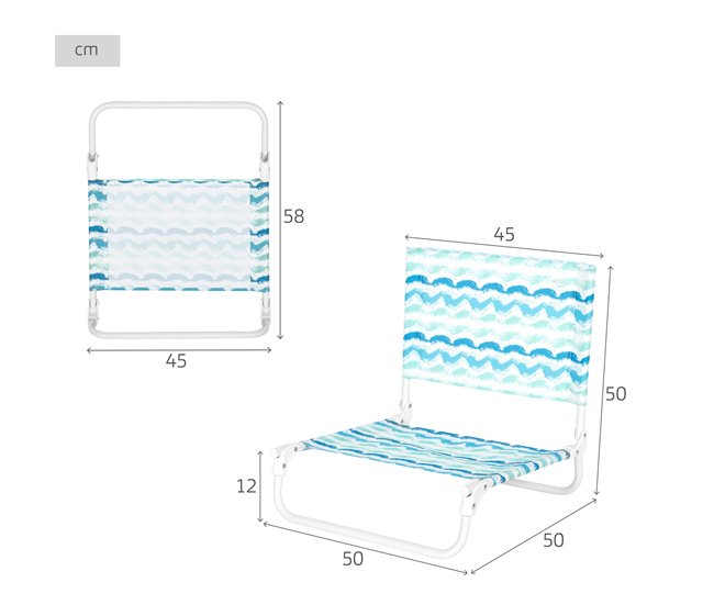 Aktive Pack de praia com guarda-chuva + cooler + 2 cadeiras Azul