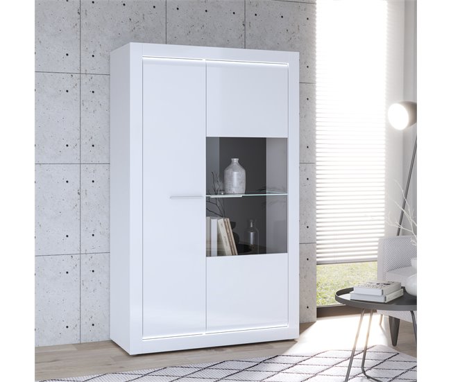 Vitrine dupla branco brilhante LIVING Branco Brillo