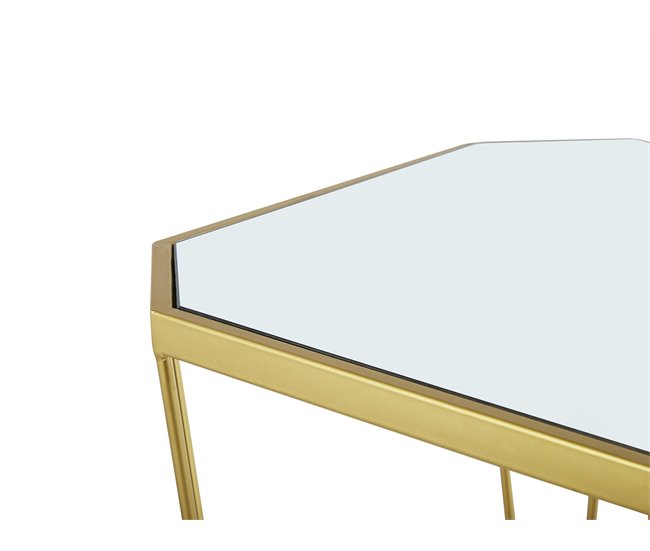 Beliani Conjunto de 2 mesas auxiliares SIERRA 45x26 Dourado