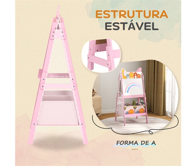 Cavalete para Crianças MDF e TNT AIYAPLAY Rosa