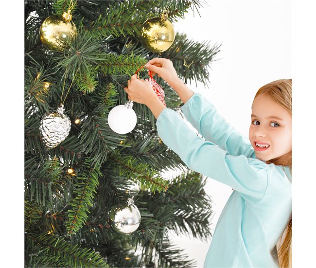 Árvore de Natal Artificial PVC e Metal HOMCOM, casa - natal Verde