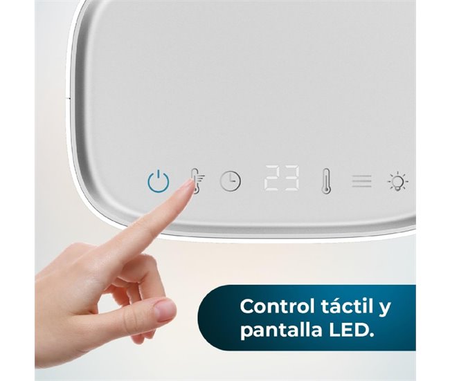 Cecotec Aquecedor cerâmico de mesa com 1500 W, função Oscilação, ecrã digital, termóstato ajustável e 3 modos de funcionamento. Branco