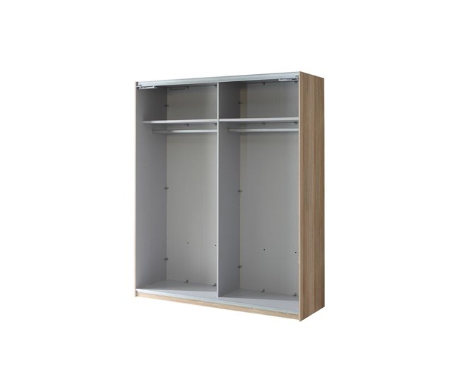 Roupeiro SKIVE portas deslizantes 170x209cm Carvalho