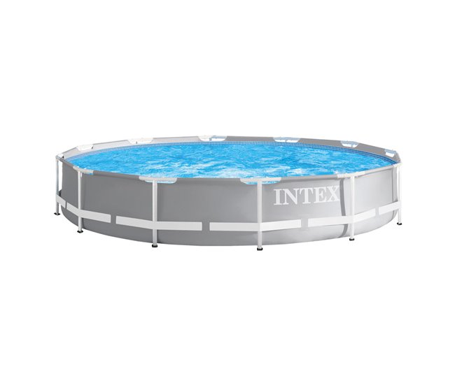 intex piscina redonda amovível prisma moldura 366x76 cm gama Cinza