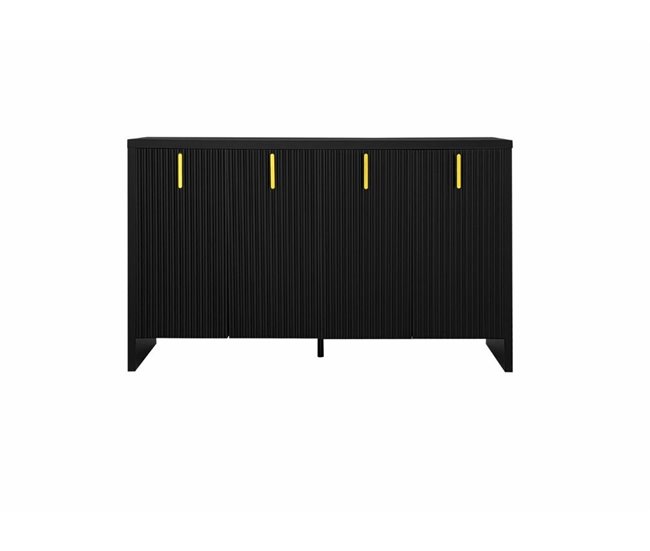 Aparador moderno e minimalista com 4 portas Preto