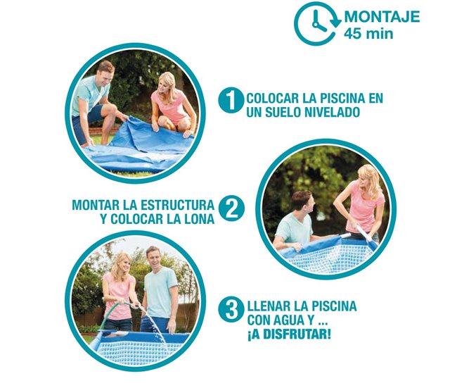 Quadro de prisma INTEX piscina desmontável Clearview Cinza