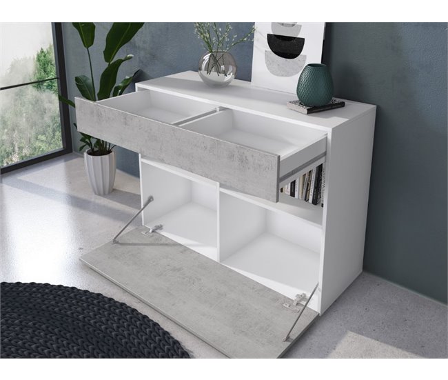 Aparador AMBIHOME JOHNY 02 Branco/cinza