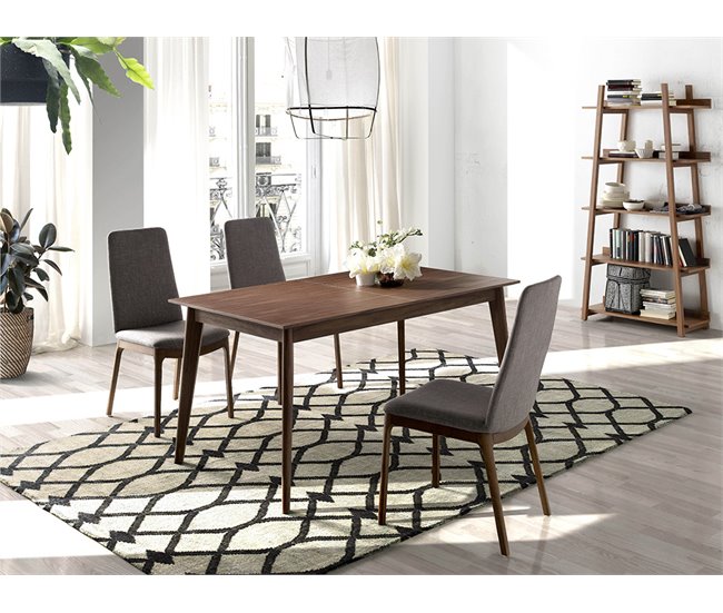 ANGEL CERDA Mesa de jantar extensível retangular nogueira 200x85 Nogal