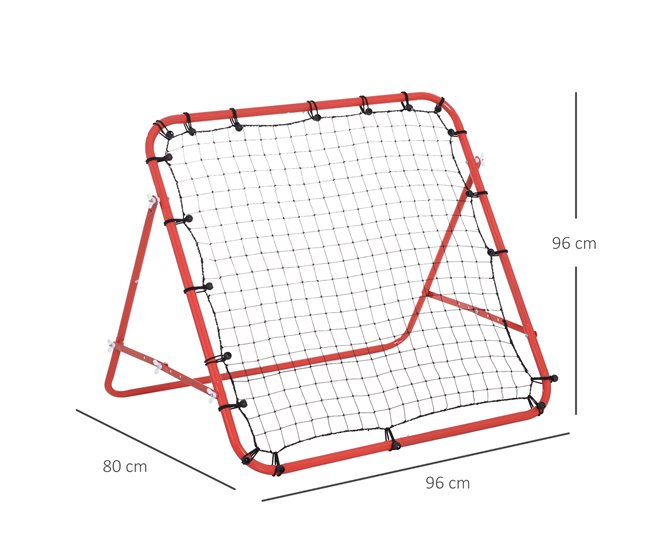 Rede de Rebote Metal, PE HOMCOM Vermelho