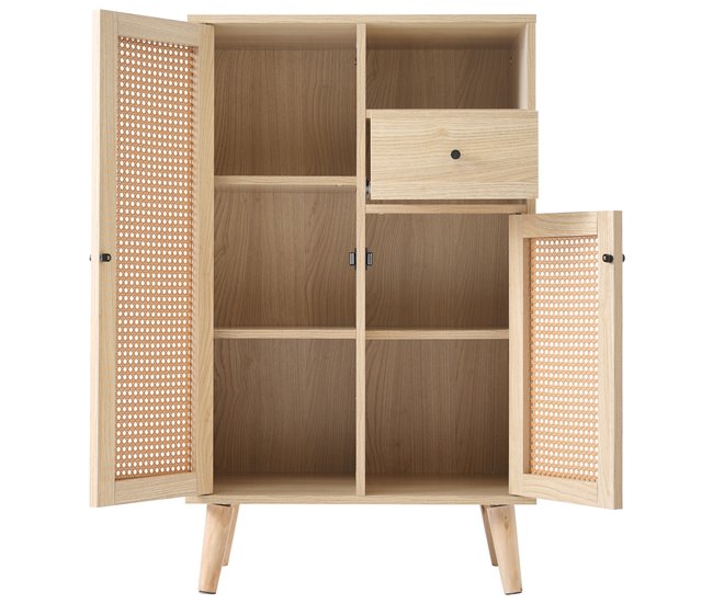 Aparador de painel de partículas com 2 portas e 1 gaveta Madeira