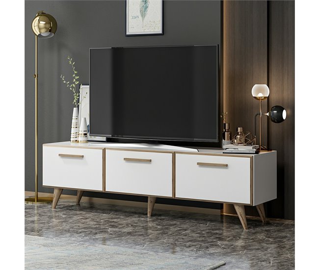 Mobiliário de TV Brønderslev aglomerado 160 Branco