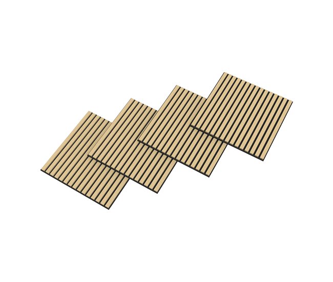 Conjunto de 16 painéis acústicos 3D Vang, 5,76 m², lâminas lineares - Carvalho Neu.holz