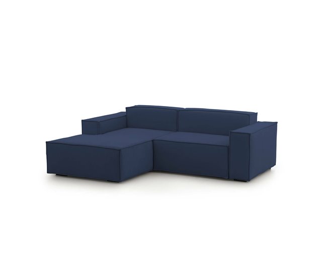Sofá modular de 2 lugares com península esquerda Azul Marino