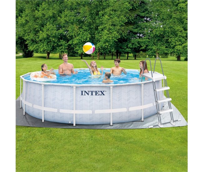 Piscina circular desmontável Chevron Prism Frame INTEX Cinza