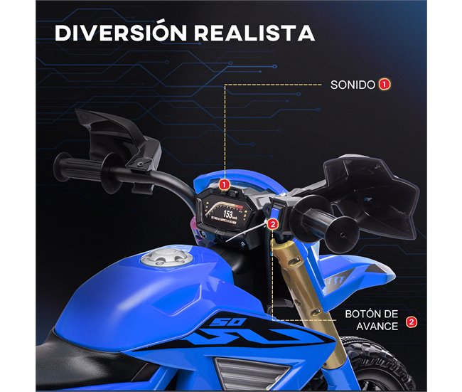 Mota Elétrica para Crianças Plástico e Metal AIYAPLAY Azul