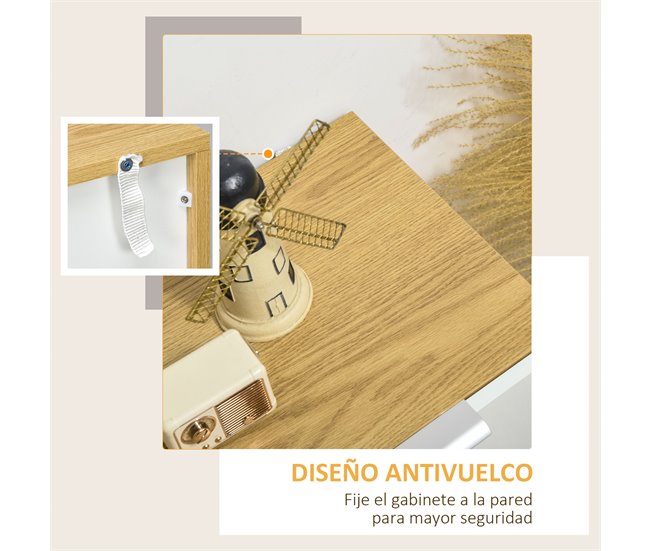 Aparador de Sala de Estar Melamina de Madeira HOMCOM Branco