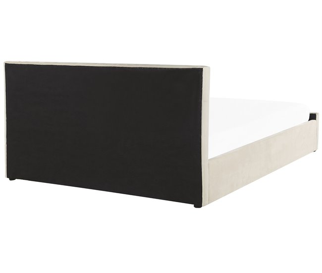 Beliani Cama com estrado Veludo AMIENS 191x217 Bege