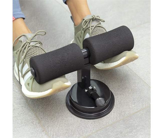 Barra de Fixação para Abdominais com Ventosa e Guia de Exercícios Preto