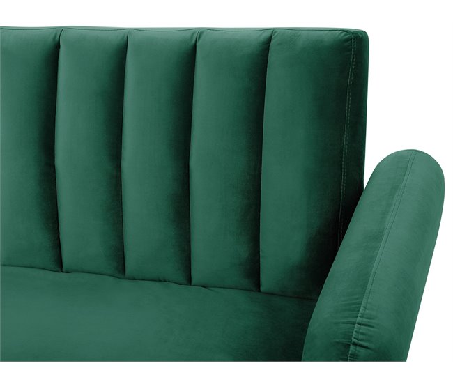Beliani Sofá-cama Veludo VIMMERBY Azul Claro