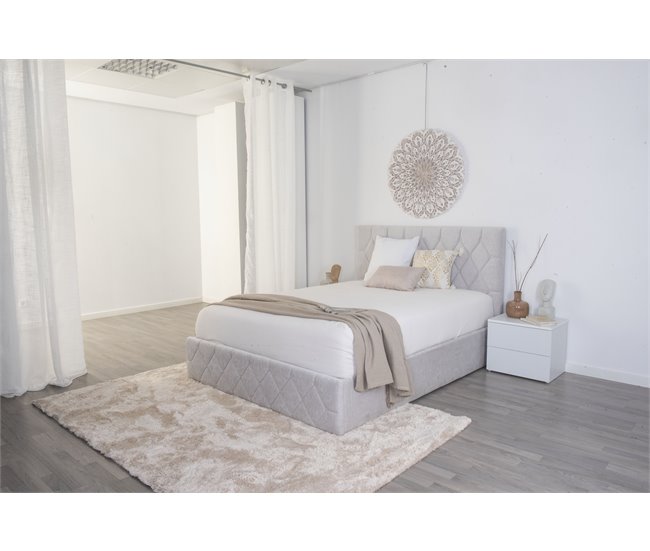 Cama abatível LUXURY II cinza claro 140x190cm Cinza Claro