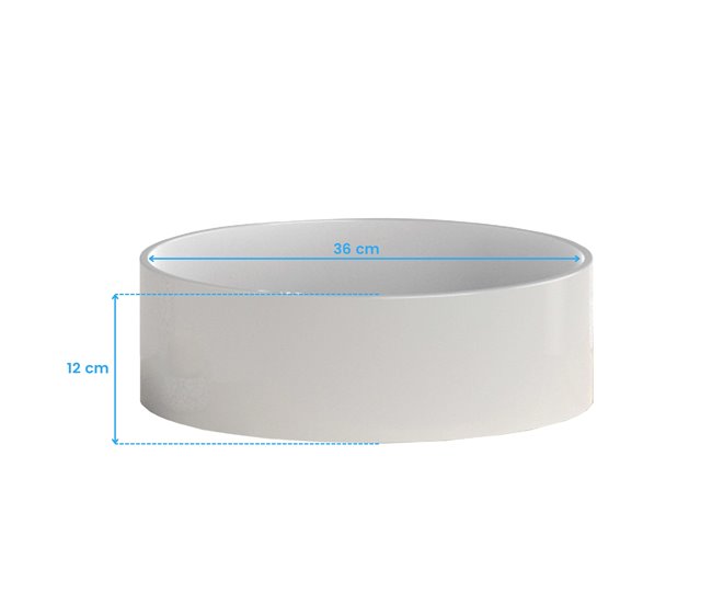 Lavatório cilíndrico para armário de banheiro de cerâmica Branco