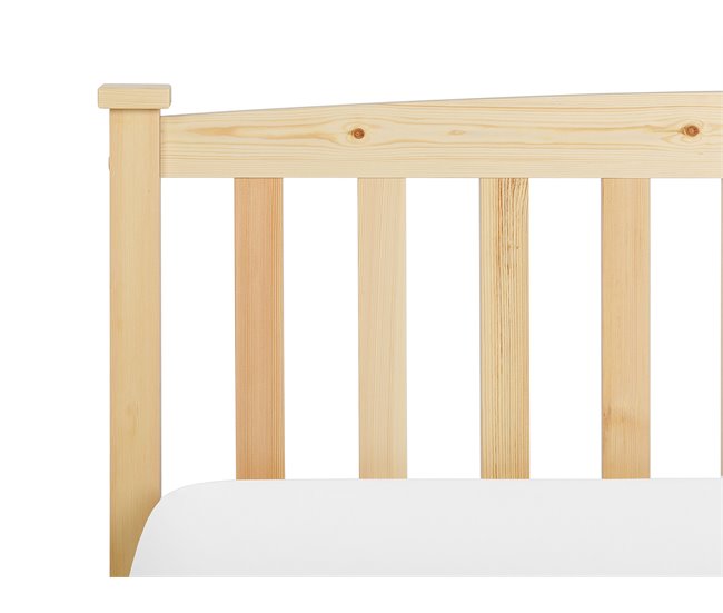 Beliani Cama com estrado Pinho GIVERNY 189x208 Branco