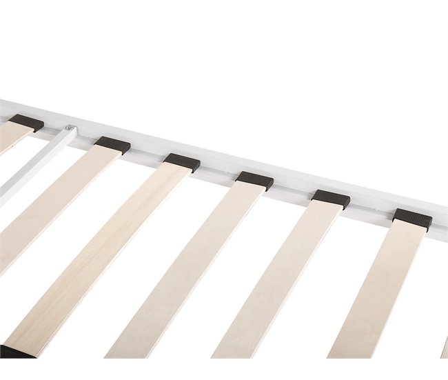 Beliani Cama com estrado Metal ANTLIA 168x209 Branco